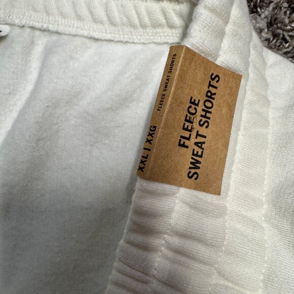 Victoria's Secret PINK Fleece Sweat Shorts New With Tags Size XXL Cream White - Picture 4 of 7